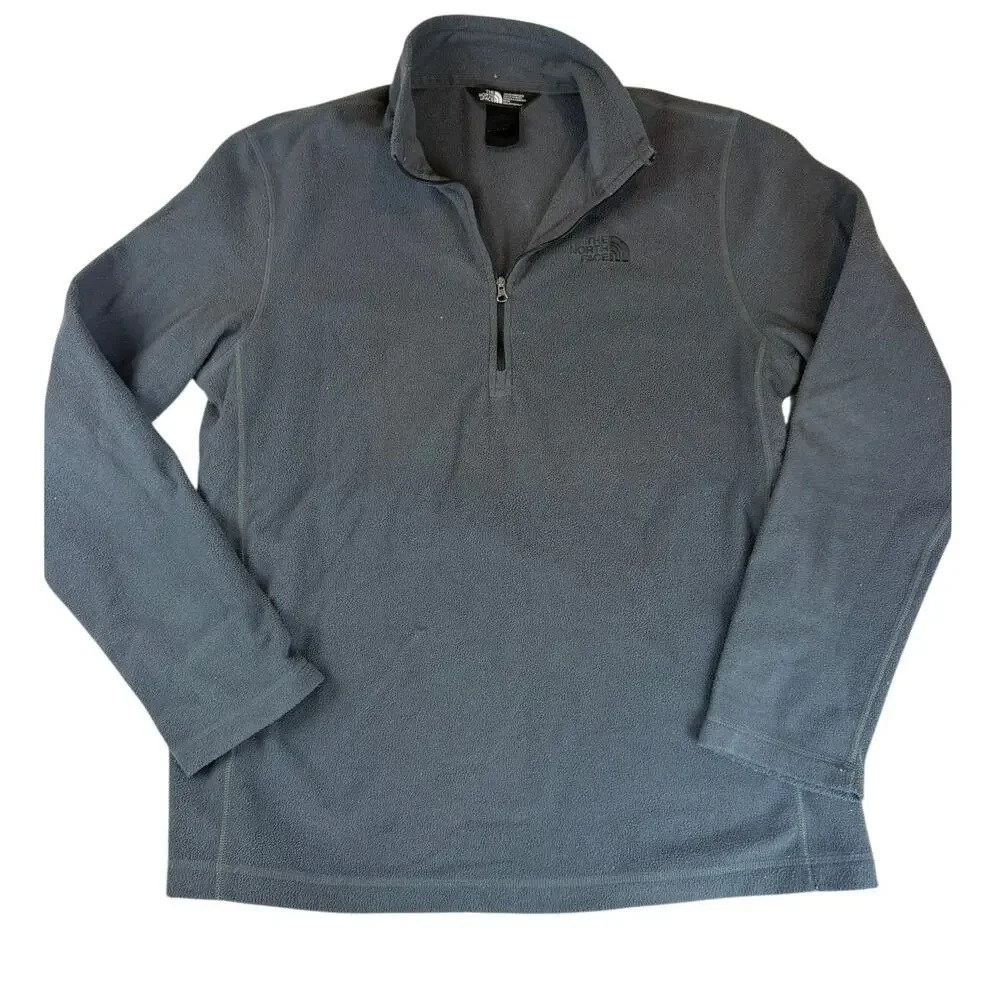 The North Face Mens Fleece Quarter Zip Pullover M Gray